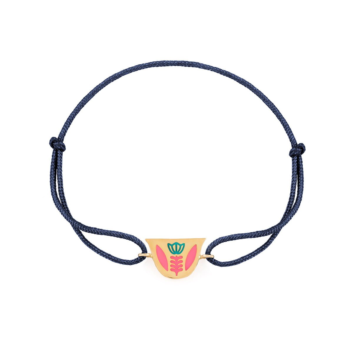 Finjen-Arabi-Enamel-Rope-Bracelet---Pink+Green