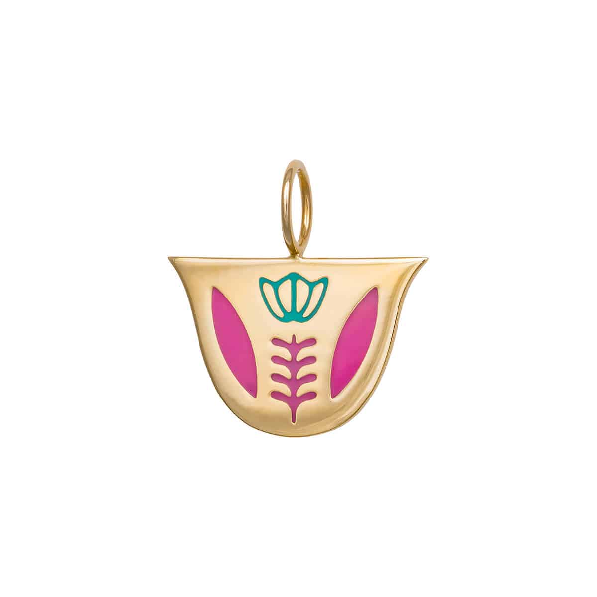 Finjen-Arabi-Pendant-Enamel-Big---Pink+Green