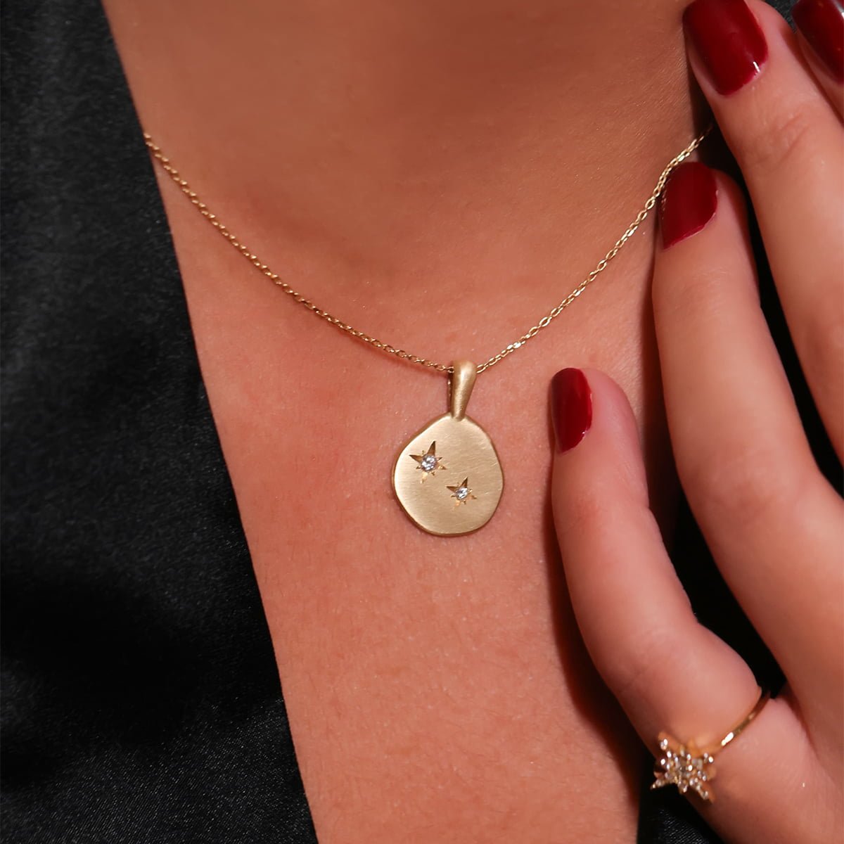 Diamond-Studded Stars Pendant